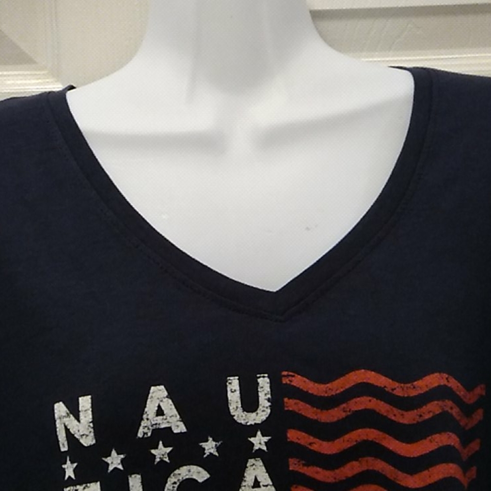 Nwt Nautica Navy Vneck T'shirt - Picture 4 of 7